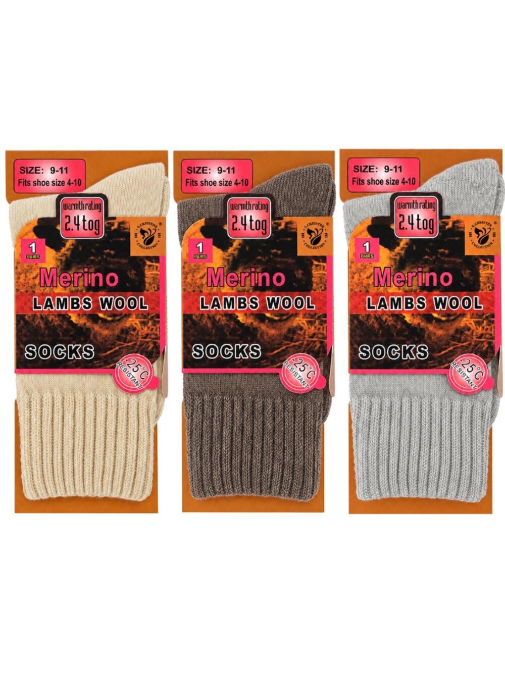 Women Wool Socks, 3 Pairs 9-11, Merino Lamb Wool Thick Warm Winter Boots Crew
